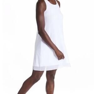 NEW Oiselle Running White Mio Mesh Dress Layered Women's Size 4/Small